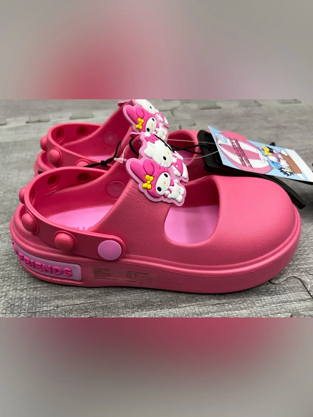Hello Kitty and Friends Mary Jane Clog Adjustable Strap Unisex Kids US 10 Pink